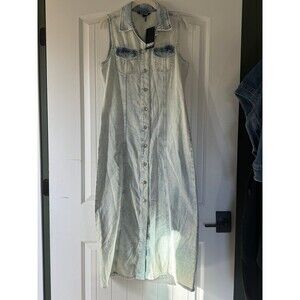 DKNY Jeans Women's Sleeveless Denim Maxi Dress sz Small